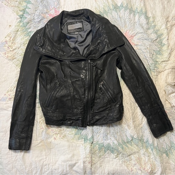 Marc New York Andrew Marc Leather Motorcycle Jacket L - Picture 5 of 11